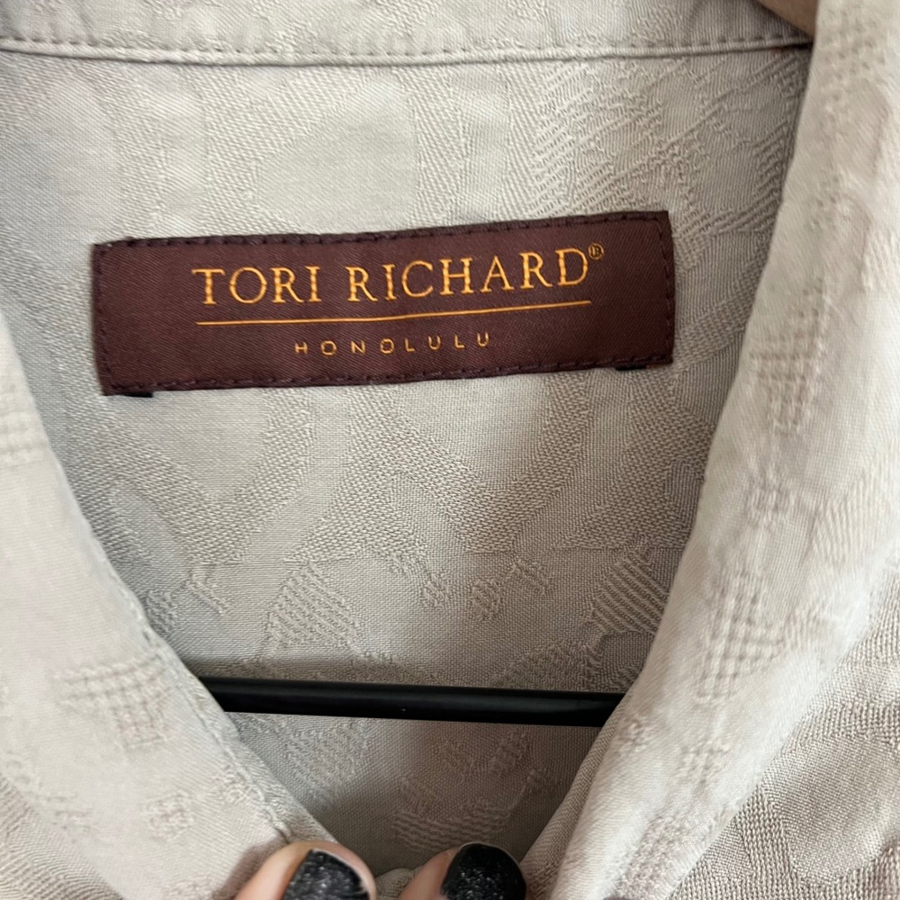 Tori Richard Honolulu Beige Short Sleeve Button Up Shirt - Picture 3 of 4